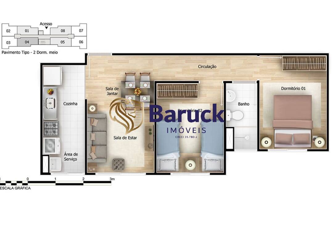 Apartamento, 2 quartos, 40 m² - Foto 8