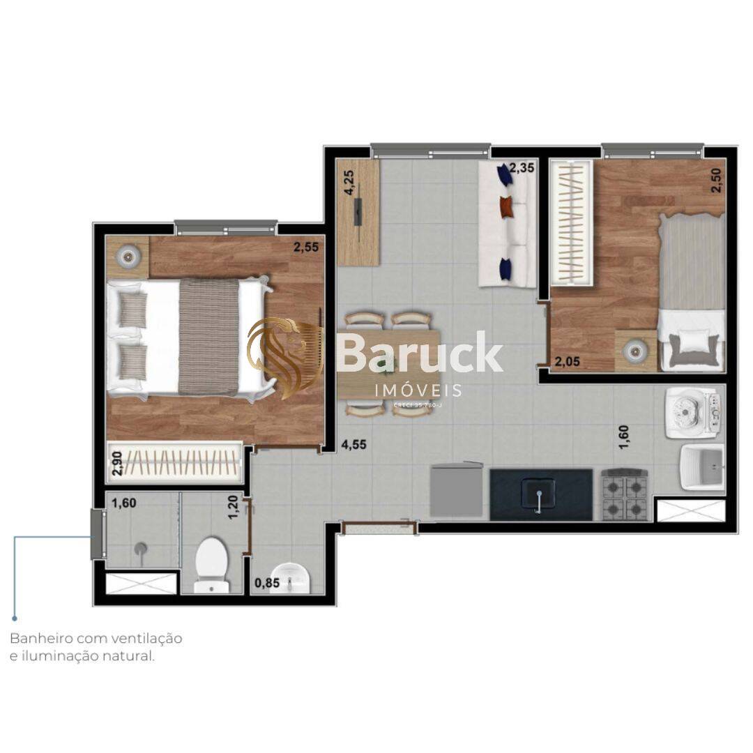Apartamento à venda com 2 quartos, 33m² - Foto 8